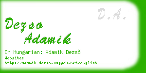 dezso adamik business card