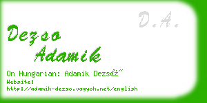 dezso adamik business card